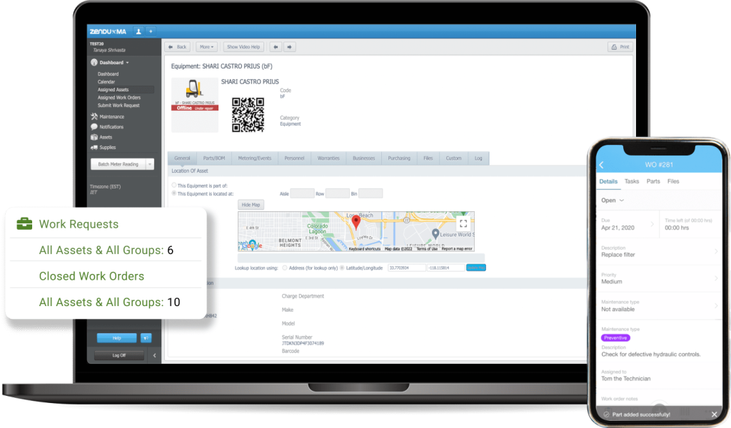 Maintenance Work Order Management system for tracking and scheduling equipment maintenance
